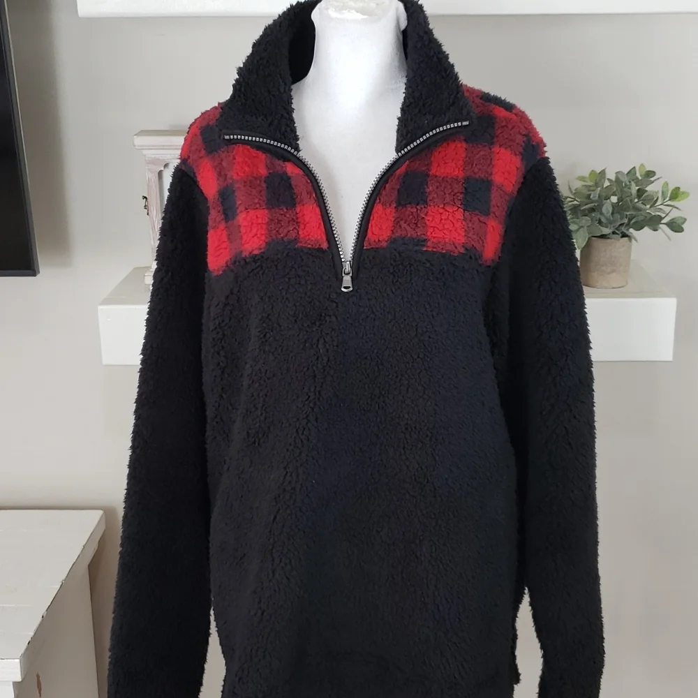 Sonoma Goods For Life Super Soft Sherpa Quarter-Zip Top NWT_4